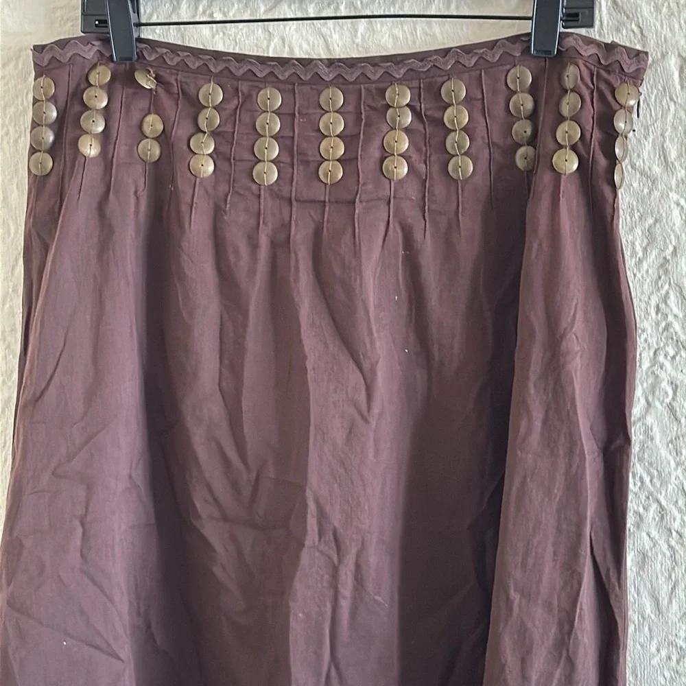 Tory Burch Brown Metal Embellishments A-Line Skirt 12